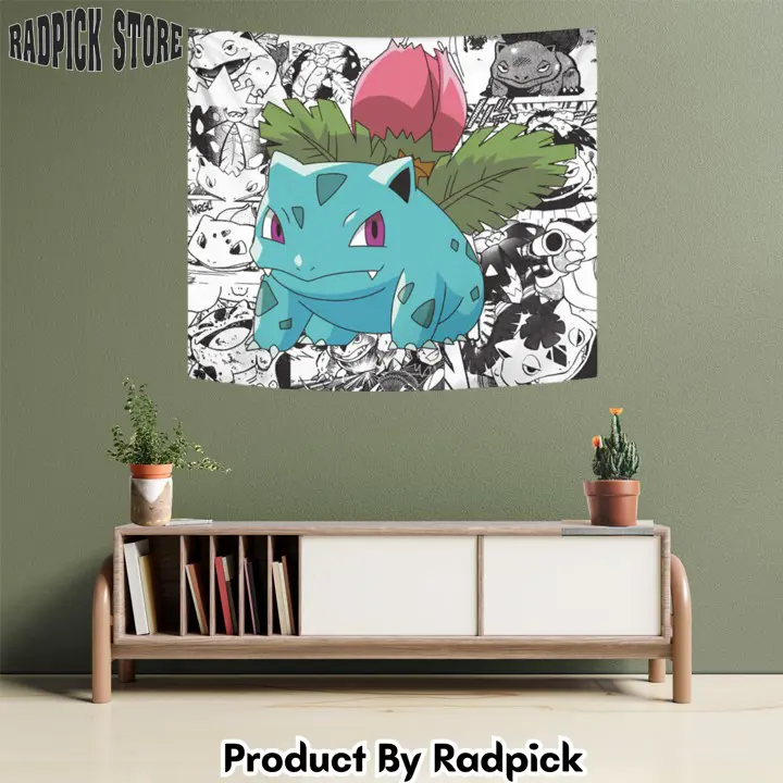 Pokemon ivysaur tapestry custom manga anime wall decor  rp5942192